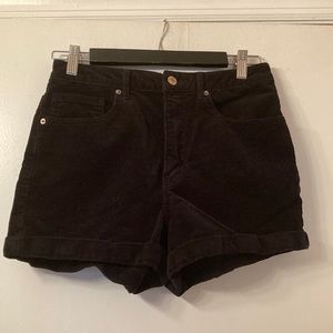 Forever 21 black corduroy cuffed shorts